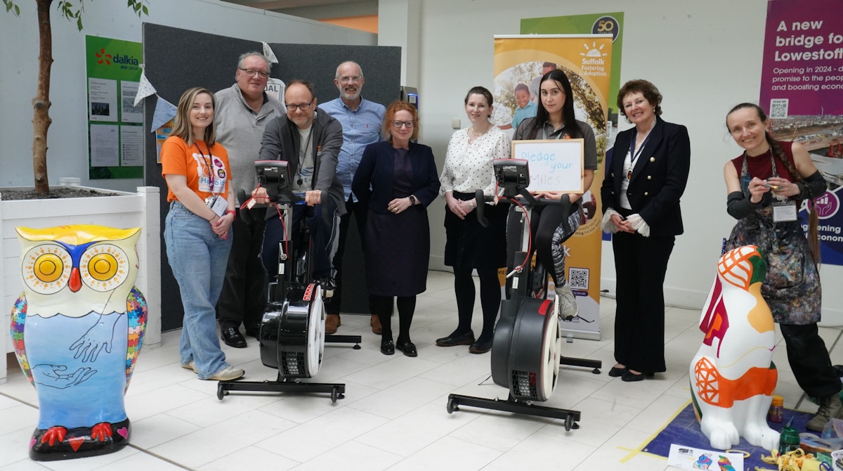 Suffolk County Council staff cycling for St Elizabeth Hospice's upcoming summer art trail